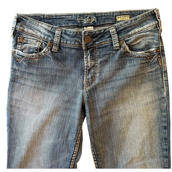 Silver Jeans Suki Surplus Bootcut Embroidered Flap Back Pockets Size 31x30 - Picture 3 of 5